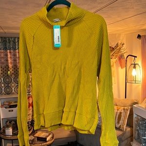 Mustard waffle turtleneck